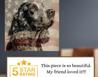 English Cocker Spaniel USA Flag Patriotic Dog Ceramic Tile thumbnail 4