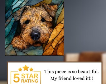 Wheaten Terrier Under the Blanket Ceramic Tile thumbnail 3