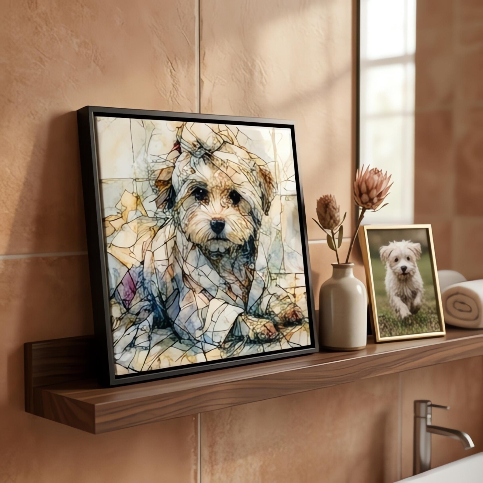 Maltese Spa Dog Ceramic Tile