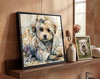 Maltese Spa Dog Ceramic Tile thumbnail 1