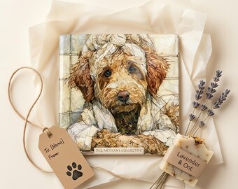 Goldendoodle Spa Dog Ceramic Tile thumbnail 2