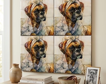 Boxer Spa Dog Ceramic Tile thumbnail 4