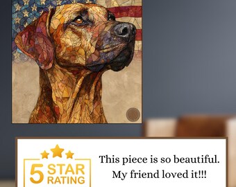 Rhodesian Ridgeback USA Flag Patriotic Dog Ceramic Tile thumbnail 4