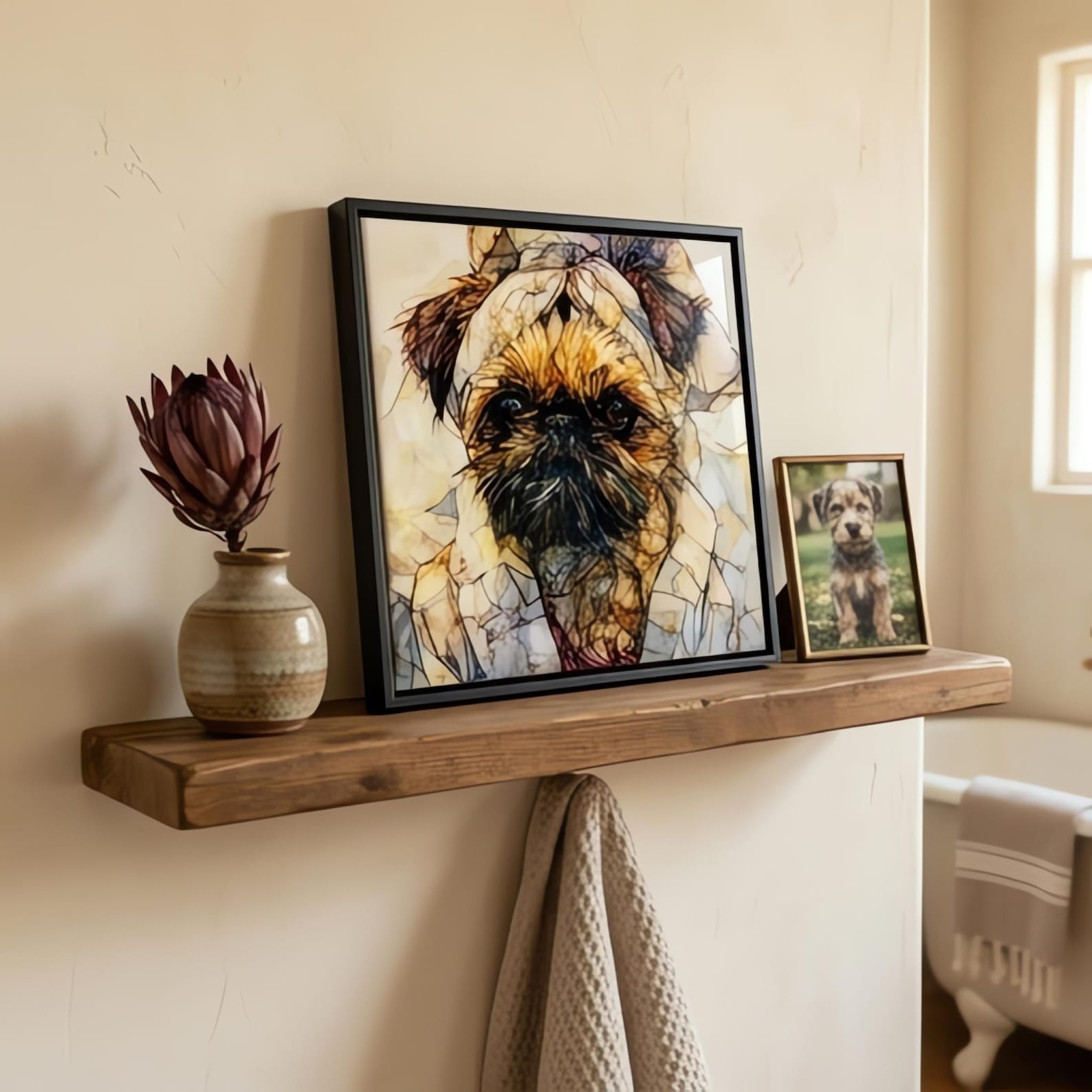 Brussels Griffon Spa Dog Ceramic Tile