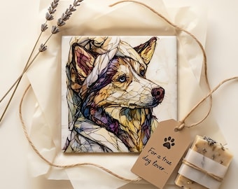 Siberian Husky Spa Dog Ceramic Tile thumbnail 2