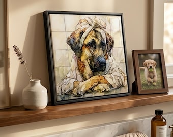 Anatolian Shepherd Spa Dog Ceramic Tile thumbnail 1