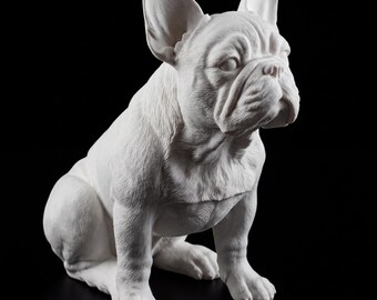 French Bulldog Realistic Seated Dog Statue thumbnail 2