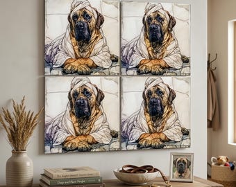English Mastiff Spa Dog Ceramic Tile thumbnail 4