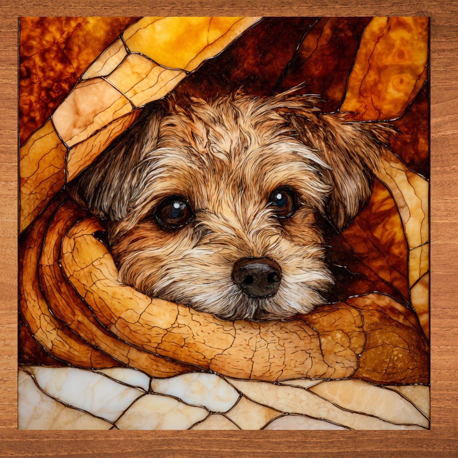 Shorkie Under the Blanket Ceramic Tile