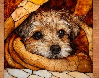 Shorkie Under the Blanket Ceramic Tile thumbnail 1