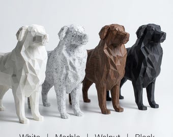 Australian Shepherd Low-Poly Geometric Dog Statue thumbnail 4