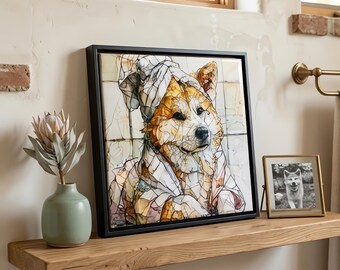 Akita Spa Dog Ceramic Tile thumbnail 1