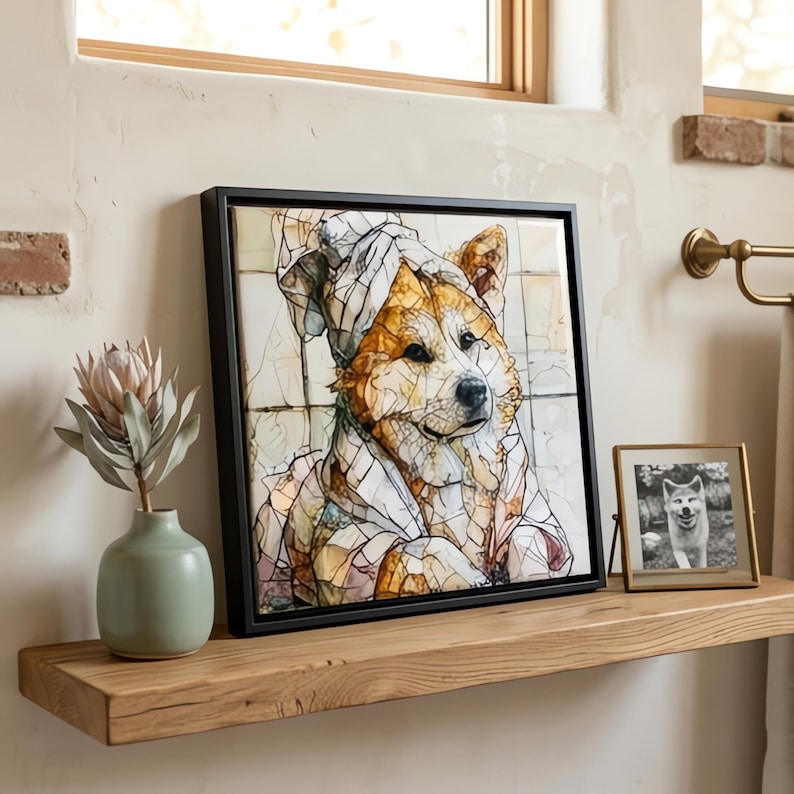 Akita Spa Dog Ceramic Tile
