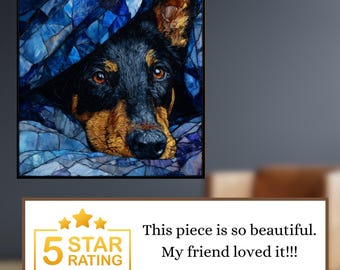 Beauceron Under the Blanket Ceramic Tile thumbnail 3