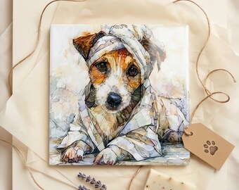 Jack Russell Terrier Spa Dog Ceramic Tile thumbnail 2