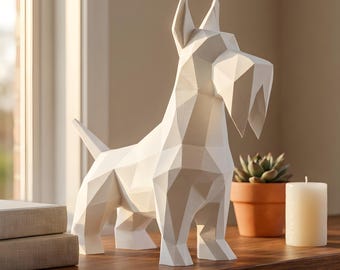 Scottish Terrier Low-Poly Geometric Dog Statue thumbnail 4