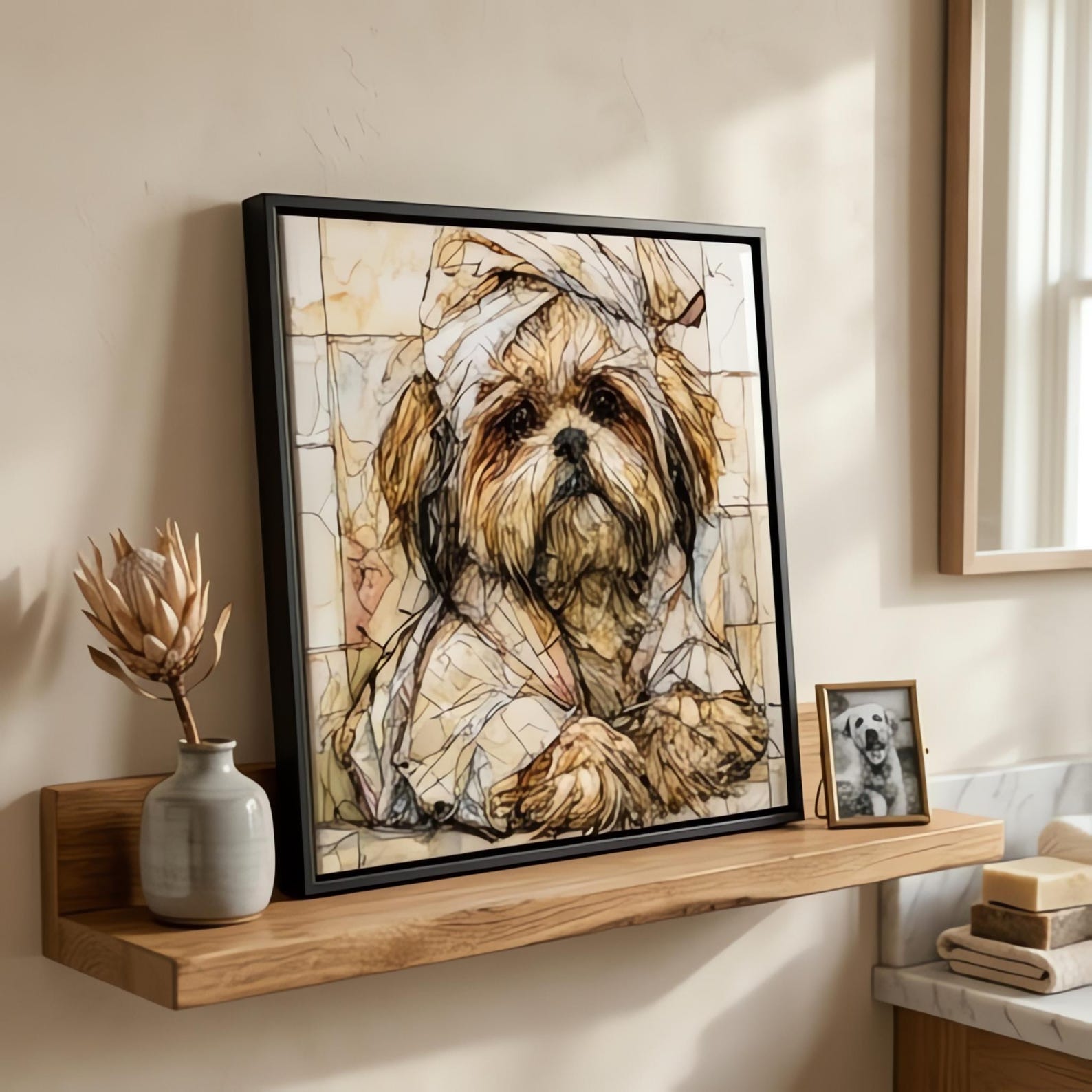 Lhasa Apso Spa Dog Ceramic Tile