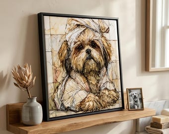 Lhasa Apso Spa Dog Ceramic Tile thumbnail 1