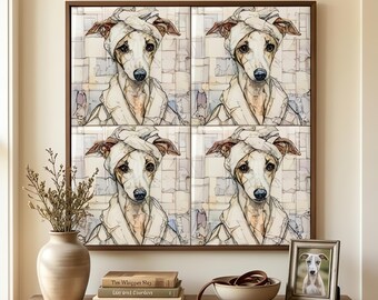 Whippet Spa Dog Ceramic Tile thumbnail 4