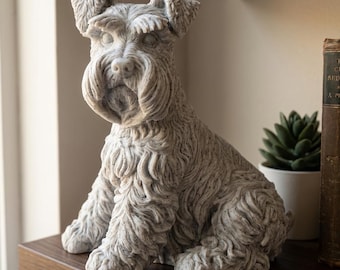 Miniature Schnauzer Realistic Seated Dog Statue thumbnail 1