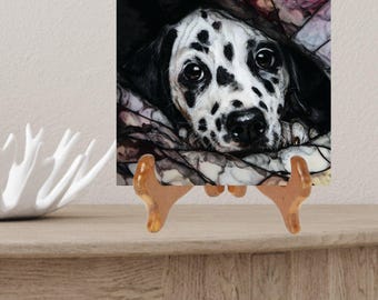 Dalmatian Under the Blanket Ceramic Tile thumbnail 2