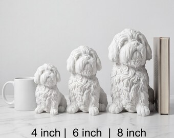 Shih Tzu Realistic Seated Dog Statue thumbnail 3