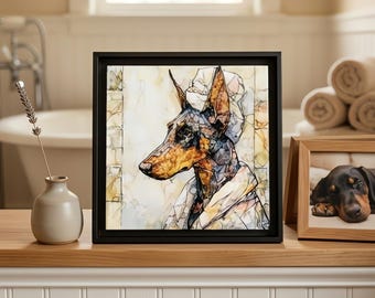 Doberman Pinscher Spa Dog Ceramic Tile thumbnail 1