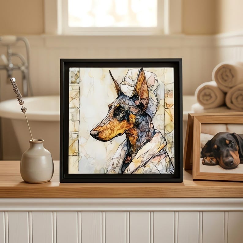 Doberman Pinscher Spa Dog Ceramic Tile
