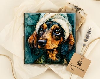 Dachshund Spa Dog Ceramic Tile thumbnail 2