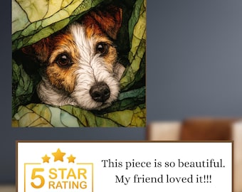 Jack Russell Terrier Under the Blanket Ceramic Tile thumbnail 3