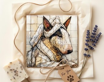 Bull Terrier Spa Dog Ceramic Tile thumbnail 2