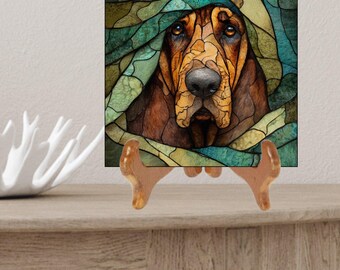 Bloodhound Under the Blanket Ceramic Tile thumbnail 2