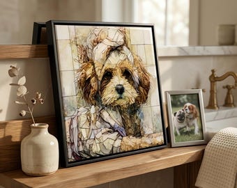 Cavachon Spa Dog Ceramic Tile thumbnail 1