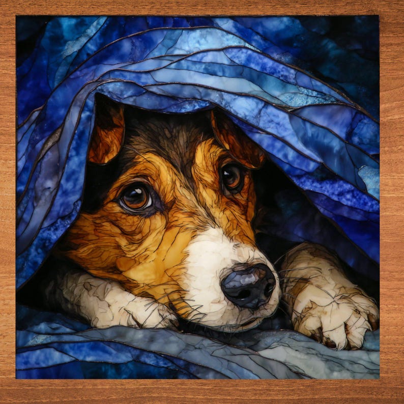 Dorgi Under the Blanket Ceramic Tile