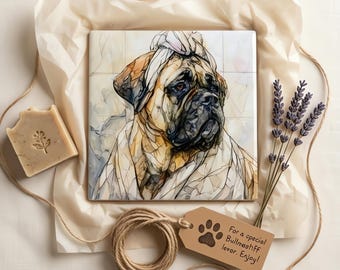 Bullmastiff Spa Dog Ceramic Tile thumbnail 2