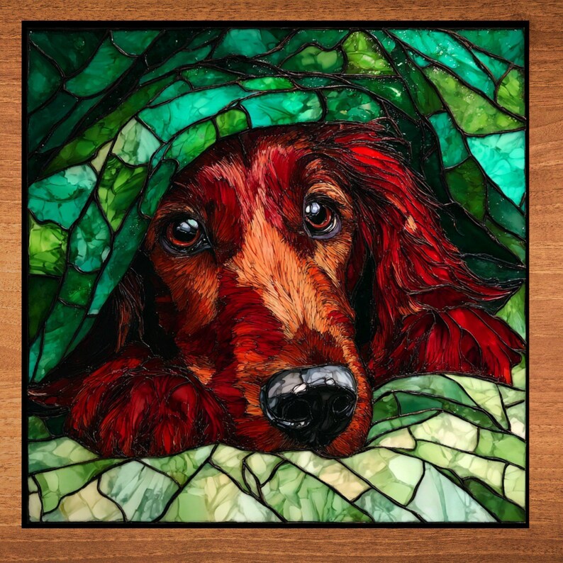 Irish Setter Under the Blanket Ceramic Tile