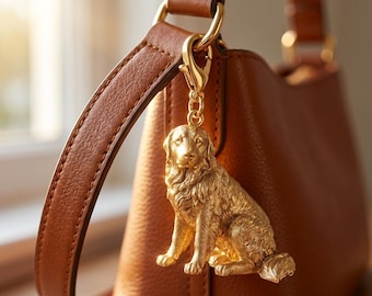 Great Pyrenees Gold Dog Sculpture Bag Charm thumbnail 1