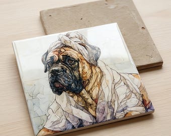 Cane Corso Spa Dog Ceramic Tile thumbnail 3
