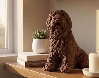Old English Sheepdog Realistic Seated Dog Statue thumbnail 4