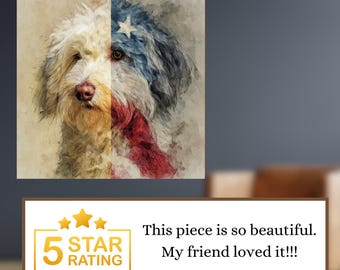 Coton de Tulear USA Flag Patriotic Dog Ceramic Tile thumbnail 4