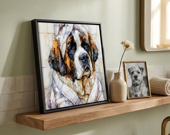 Saint Bernard Spa Dog Ceramic Tile thumbnail 1