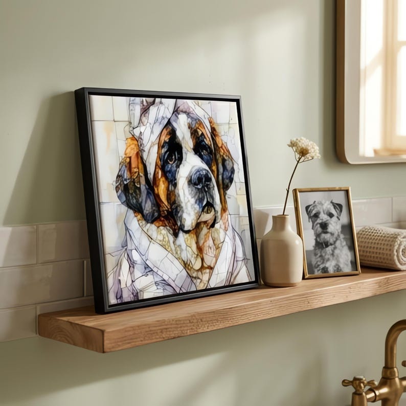 Saint Bernard Spa Dog Ceramic Tile