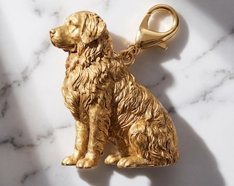 Bernese Mountain Dog Gold Dog Sculpture Bag Charm thumbnail 2
