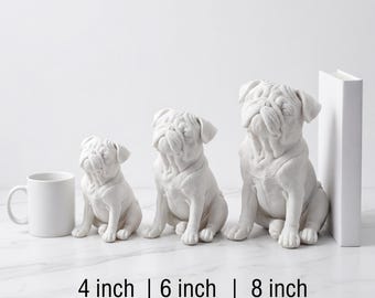Pug Realistic Seated Dog Statue thumbnail 3