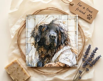 Newfoundland Spa Dog Ceramic Tile thumbnail 2