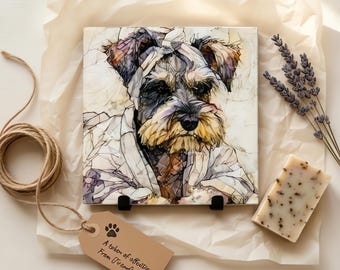 Miniature Schnauzer Spa Dog Ceramic Tile thumbnail 2
