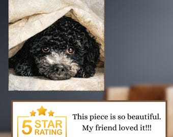 Standard Poodle Under the Blanket Ceramic Tile thumbnail 3