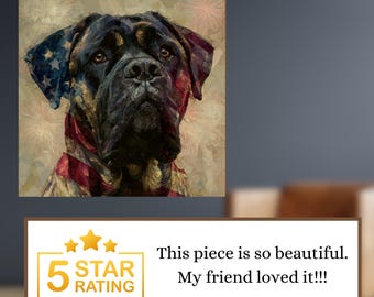 Bullmastiff USA Flag Patriotic Dog Ceramic Tile thumbnail 4
