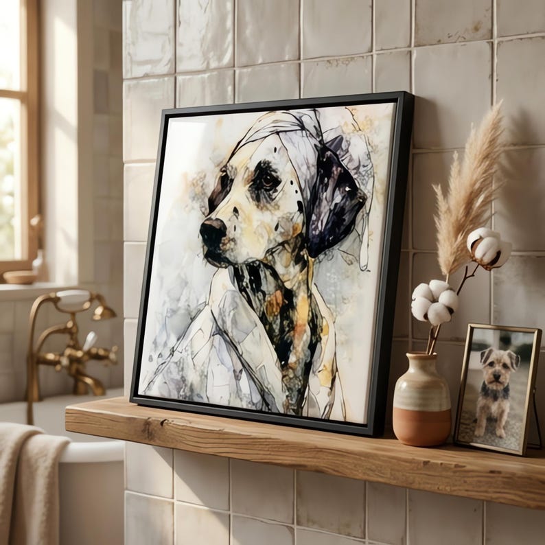 Dalmatian Spa Dog Ceramic Tile