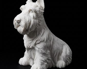 Scottish Terrier Realistic Seated Dog Statue thumbnail 2